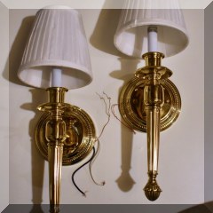 D27. Pair of brass sconces. 18”h - $120 